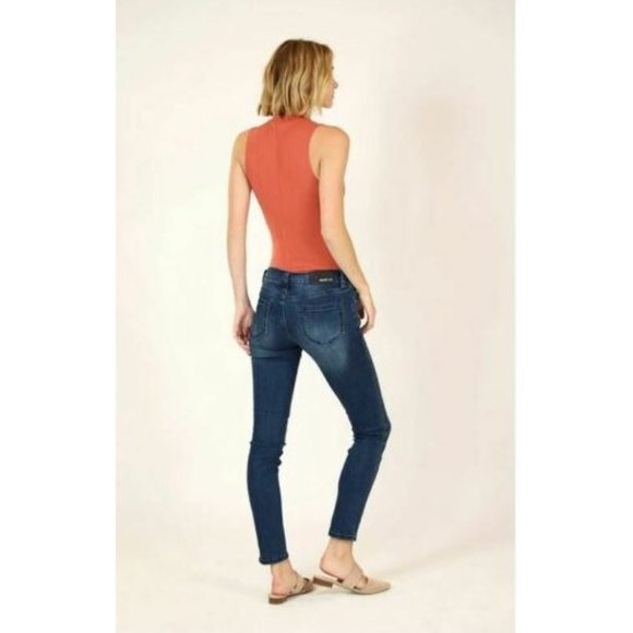 Grace in LA Jeans Women's Distressed Sparkled Side Stripe Skinny Stretch Jeans - Picture 6 of 7